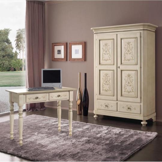 vzorovana malovana zasuvkova mala kvietkova country pisaci stolik skrinka home office masiv drevo stolik konzolovy stolik kancelarsky nabytok zariadenie domova lameridiana.jpg